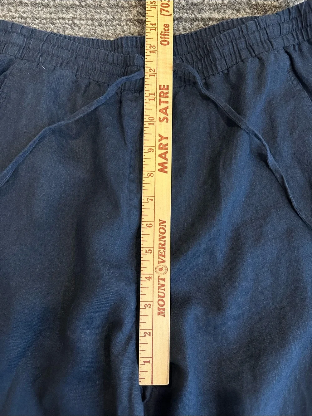 Banana Republic Easy Linen Pull on Pants Size Medium Straight Ankle Preppy Navy